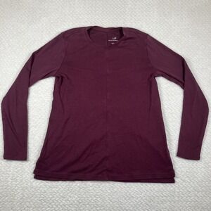 J. Jill 100% Pima Cotton Long Sleeve Light Tee Size XS Purple Elevated Basic